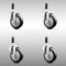 Service Caster 4 Inch 316SS Black Polyurethane Swivel 3/4 Inch Expanding Stem Caster Set SCC SCC-SS316EX20S414-PPUB-BLK-34-4 - alternate 1